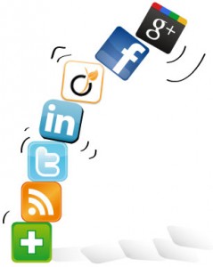 google +, facebook, twitter, viadeo, linkedin ...