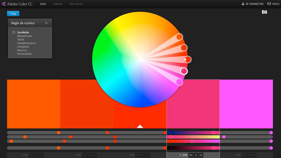 logiciel choix de couleurs agence web