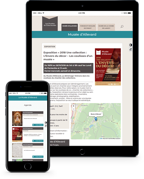 sitemusée du Grésivaudan version tablette et téléphone