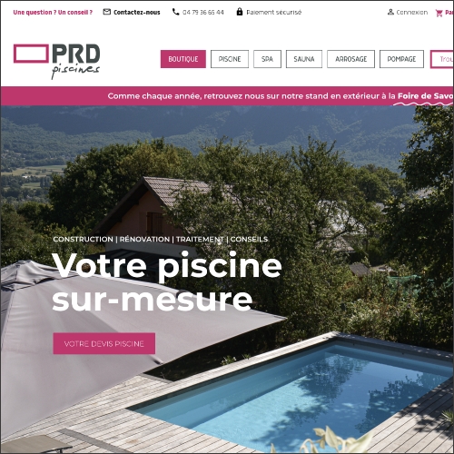 Création site internet PRD piscines
