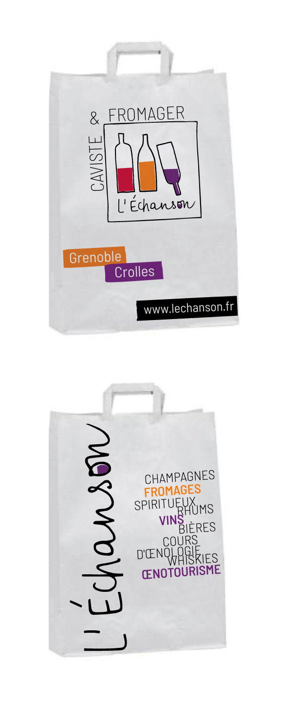 support de communication de L'échanson, mockup d'un sac